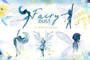 Watercolor Fairy Dust Clipart Set, a Person Illustration by ArtCreationsDesign (Thumbnail 4 of 10)