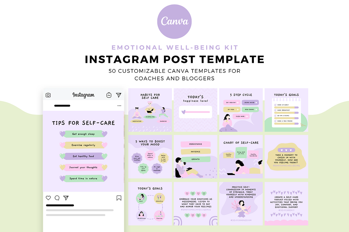Emotional Well-being Kit Instagram, a Social Media Template by The Blog Creative (Photo 1 of 6)