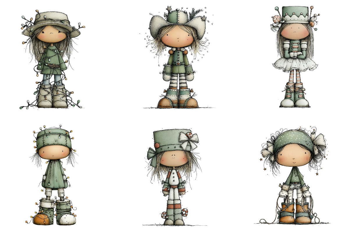 Christmas Cowgirl Nutcracker Clipart, an Illustration by DreamArtGraphic (Photo 5 of 5)