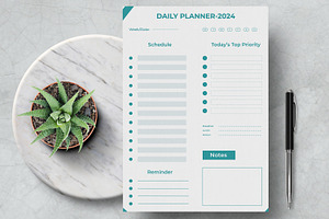 Daily Planner Template, a Stationery Template by MightyDesign