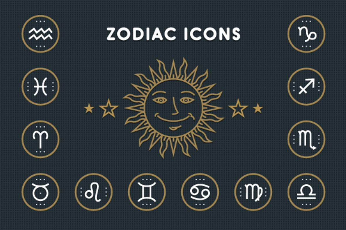 Thin line zodiac icons set, an Icon by painterr (Photo 1 of 4)