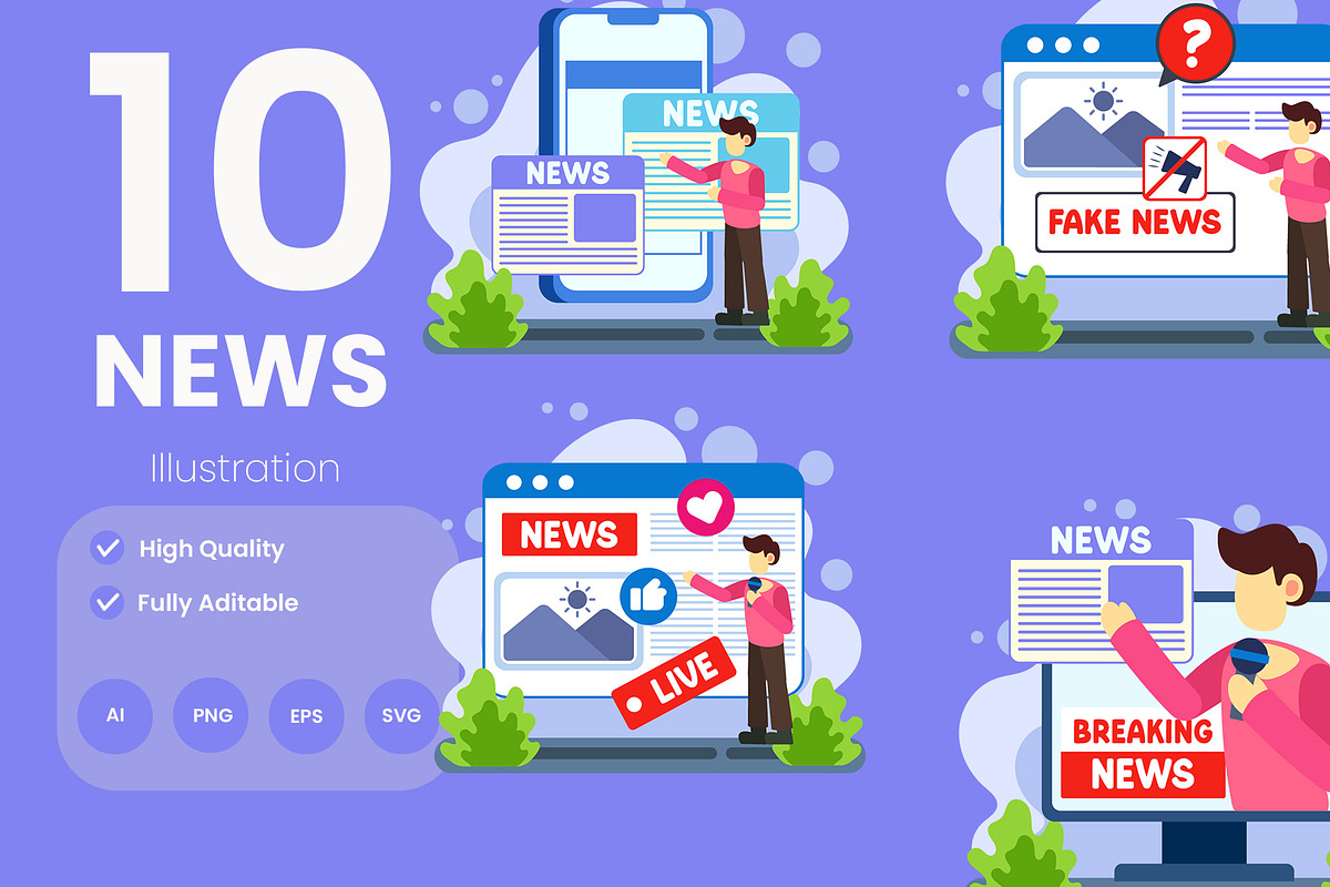 News Illustration Pack, an Illustration by baii09 (Photo 1 of 4)