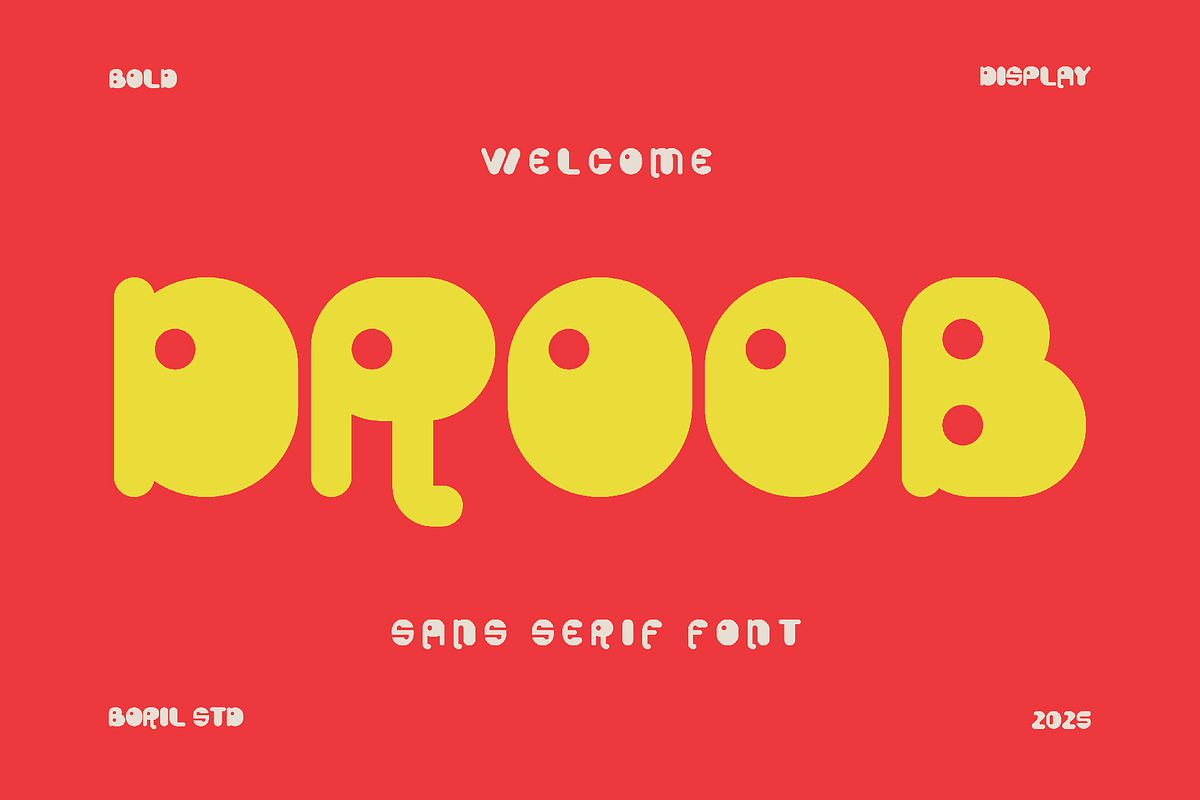 DROOB - Display Font, a Sans Serif Font by Boril Std (Photo 1 of 13)