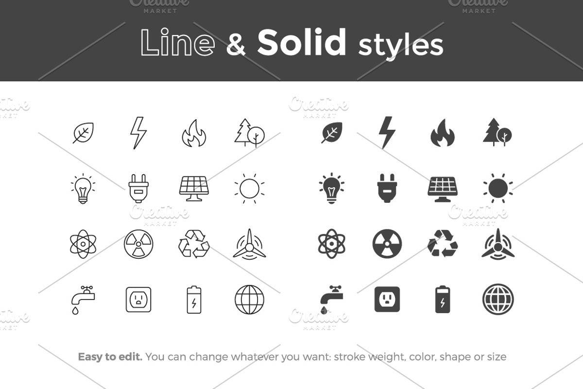 Energy and Ecology Icons preview 2