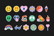Retro Stickers Pack Elements, a Background Graphic by Abstracto-Create (Thumbnail 3 of 7)
