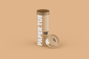 Opened Paper Tube Mockup 40x122mm