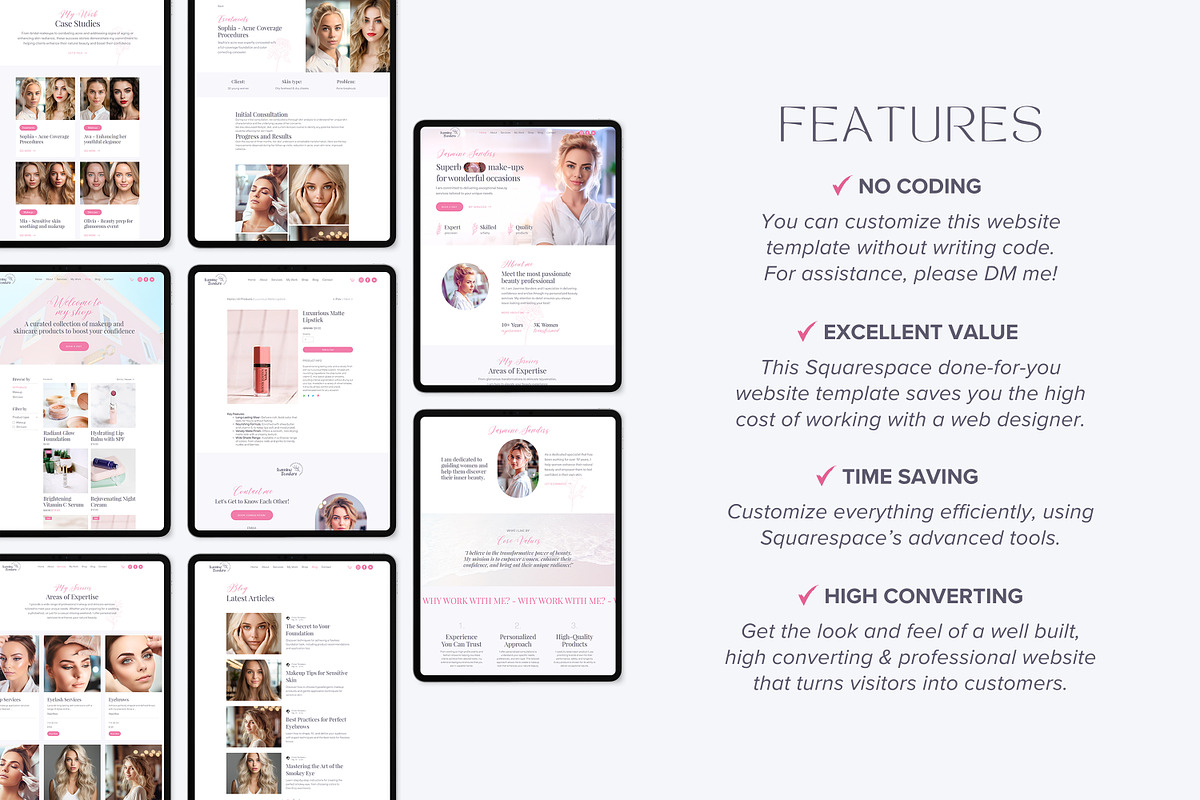Esthetician Squarespace Template preview 4