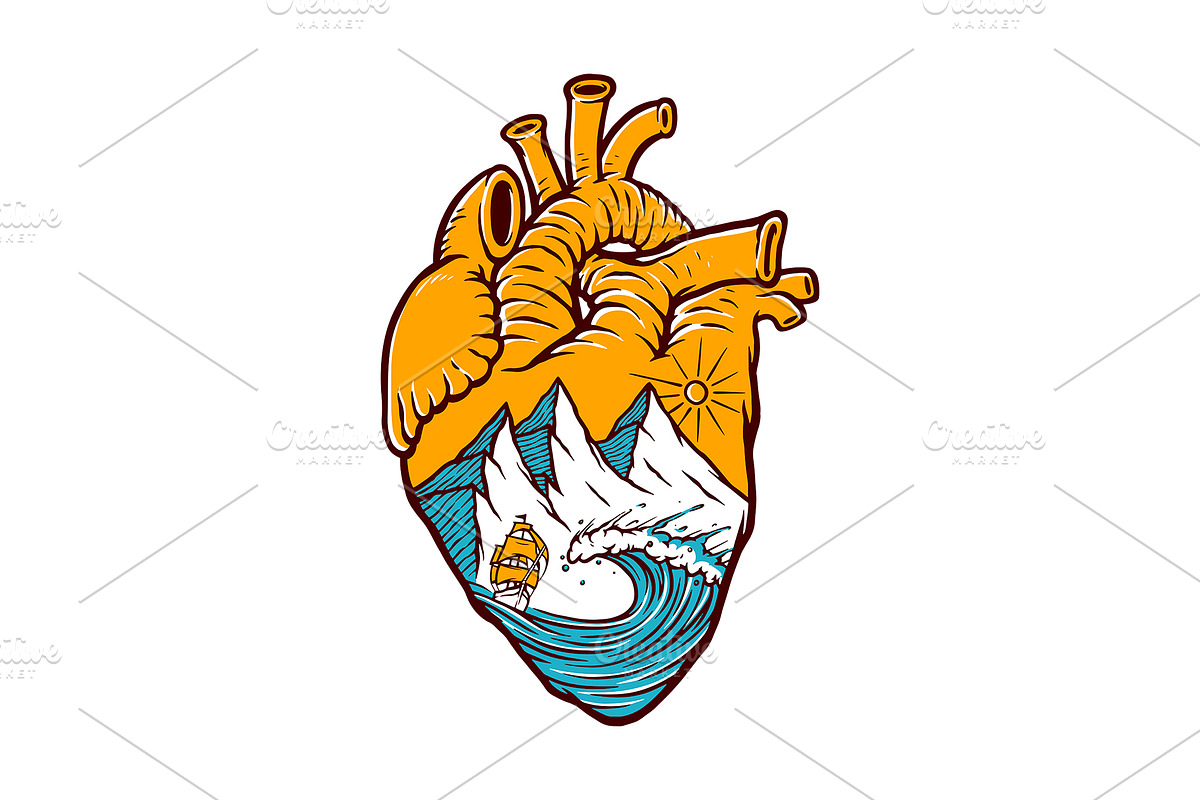 Sailing in my heart illustration, an Object Illustration by gunaonedesign (Photo 1 of 4)