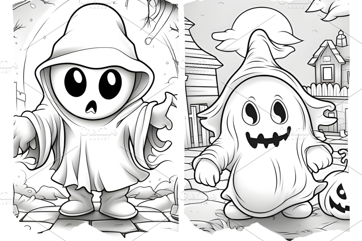 Cute Ghost Halloween Background, a Background Graphic by Coco Bloom (Photo 4 of 6)
