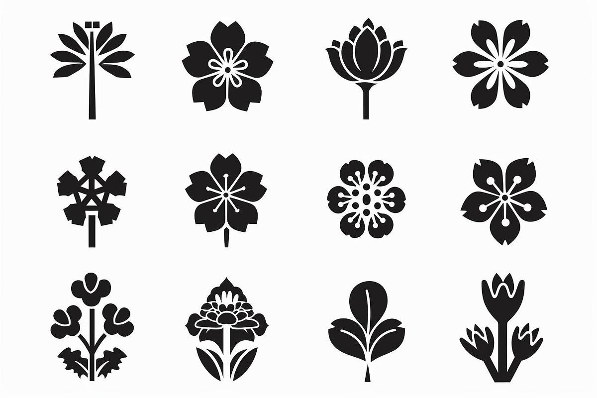 Abstract Floral Silhouette Bundle, an Illustration by Creativeshirt (Photo 1 of 10)