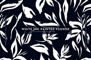 White Ink Painted Flower, a Wallpaper Graphic by MalyskaStudio