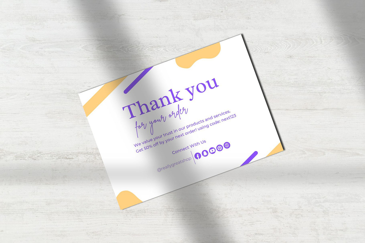 Simple thank you card template canva, a Card Template by DesignArts (Photo 3 of 4)