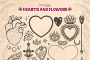 Hearts and Flowers Boho Vintage Set, a Decorative Illustration by Ink Stories (Thumbnail 5 of 24)