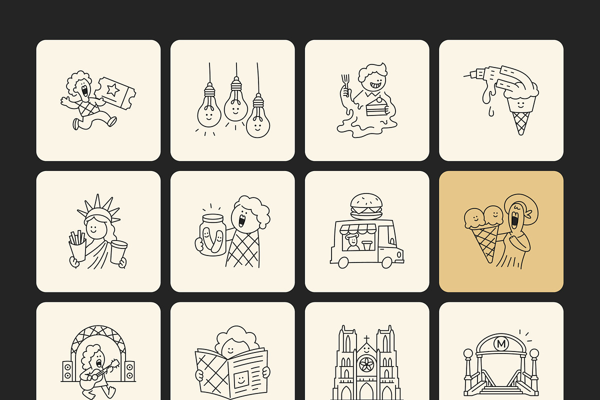 130 New York Doodles Bundle, an Outline Icon by Prosymbols (Photo 8 of 10)