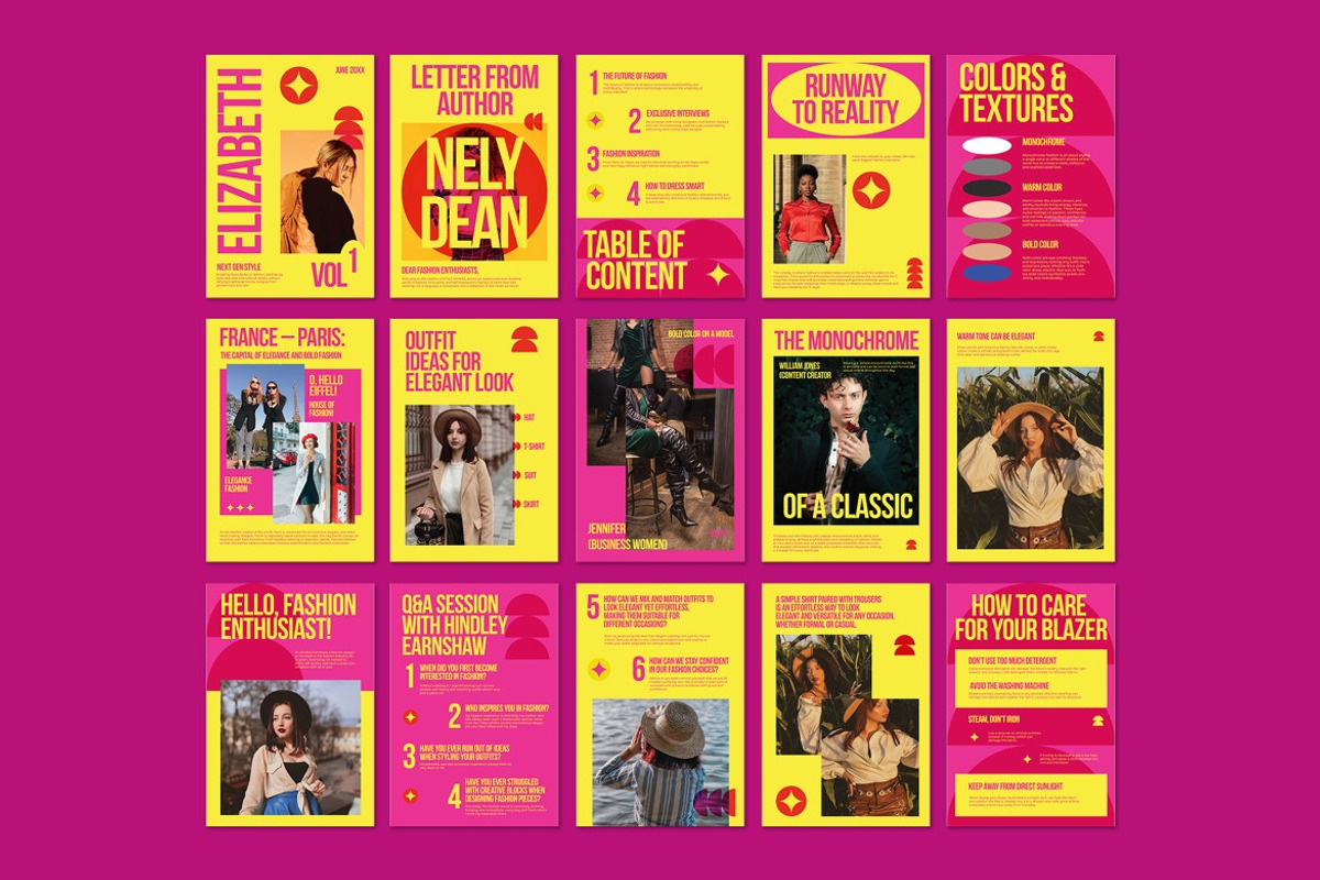 Yellow Pink Bold Fashion E-Magazine, a Templates & Theme by graphicook (Photo 4 of 5)