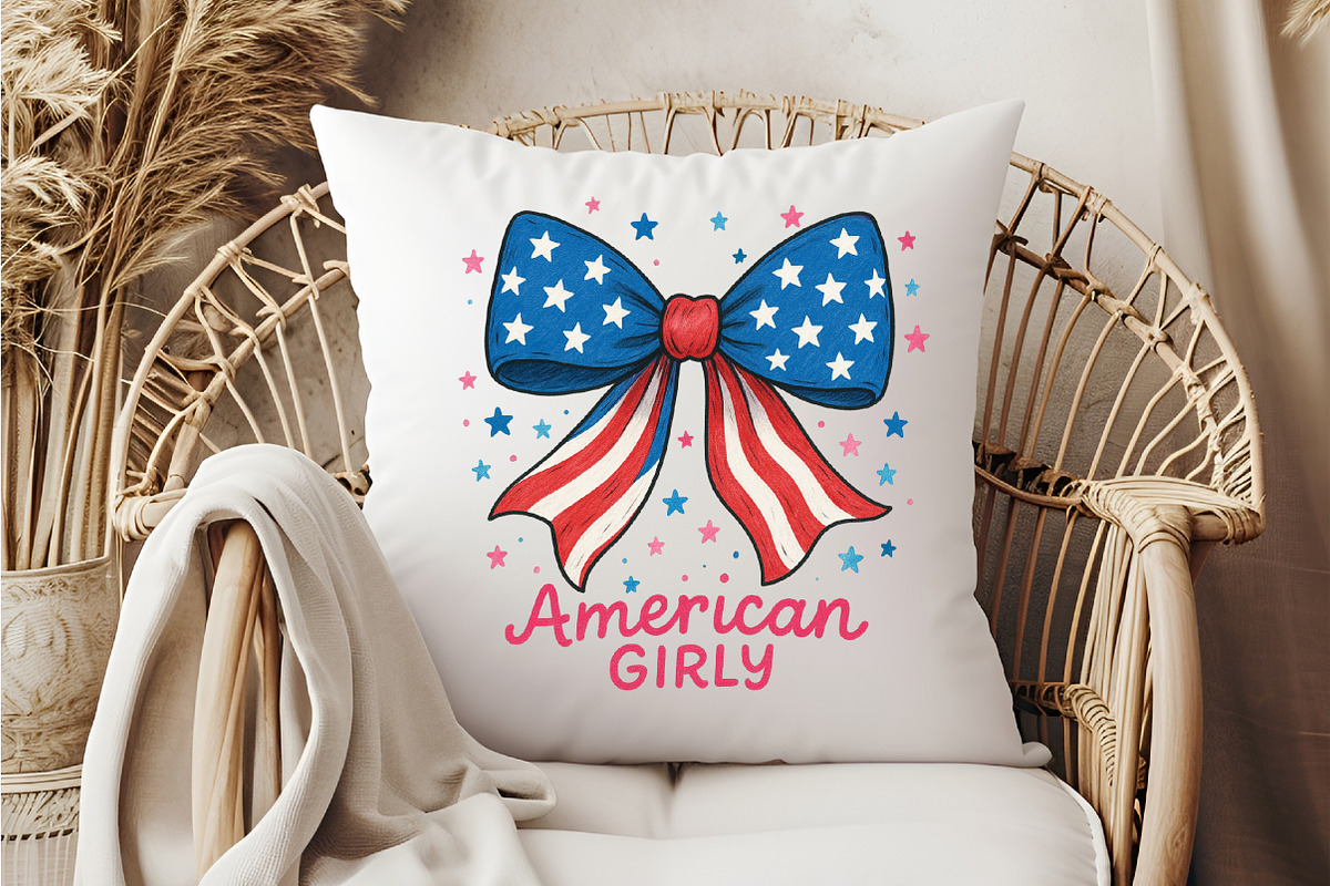 4th of July Hand Drawn Coquette Bow, an Illustration by DreamCafeArt (Photo 6 of 7)