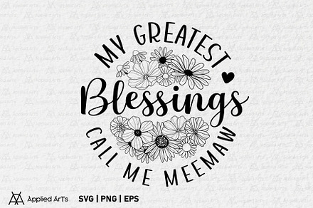 Meemaw SVG, Blessed Grandma SVG, an Object Graphic by Applied Arts