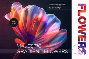 Majestic Gradient Flowers