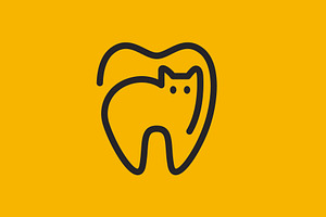 cat tooth care pets clinic logo, a Branding & Logo Template by devastd