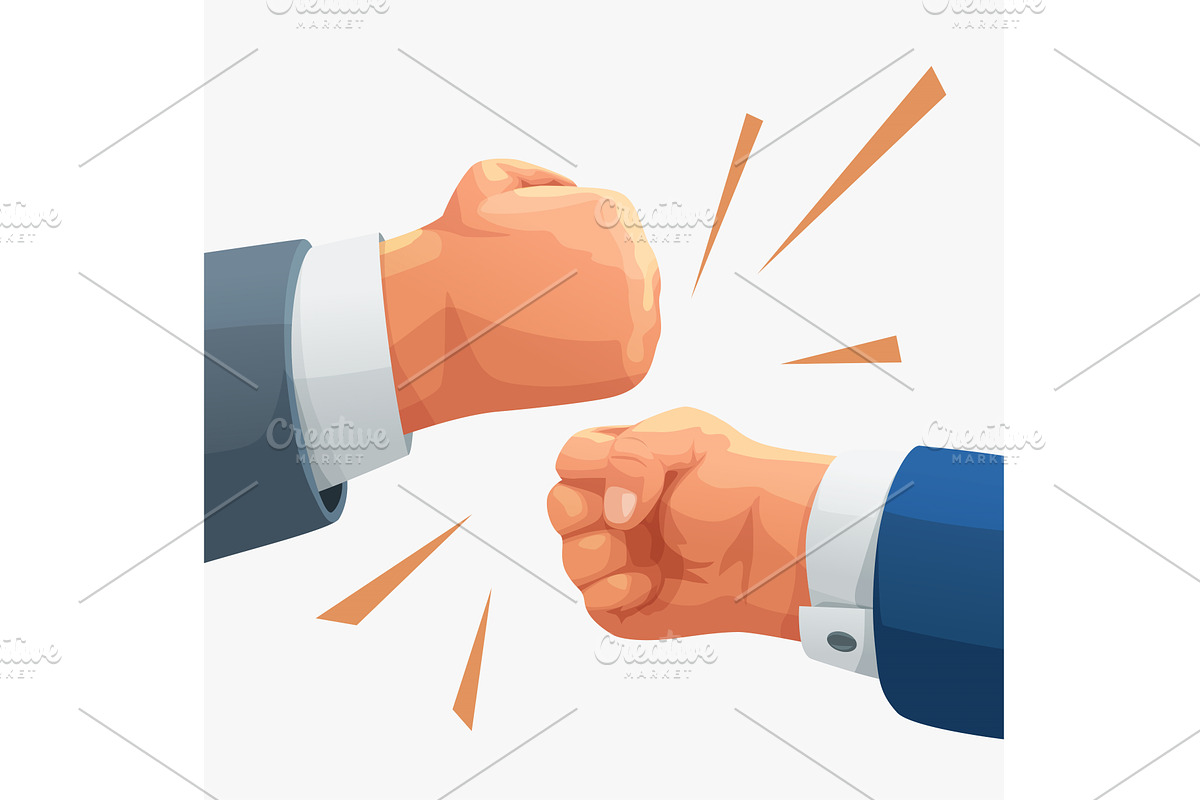 fist bump in business on white back, a Person Illustration by IfH