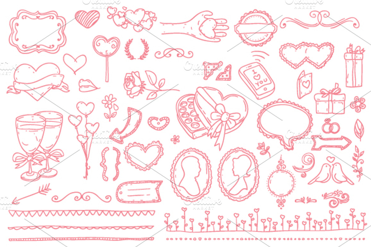 105 Valentine's Day Vector Doodles, an Illustration by Mantas Bac (Photo 2 of 3)