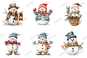 Old Vintage Christmas Snowman Bundle, an Illustration by designcity5 (Thumbnail 3 of 5)