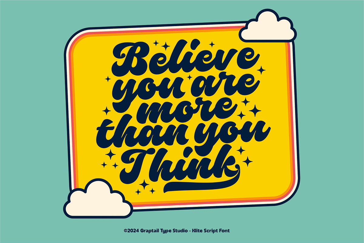 Klite - Retro Script, a Script Font by Graptail (Photo 6 of 10)