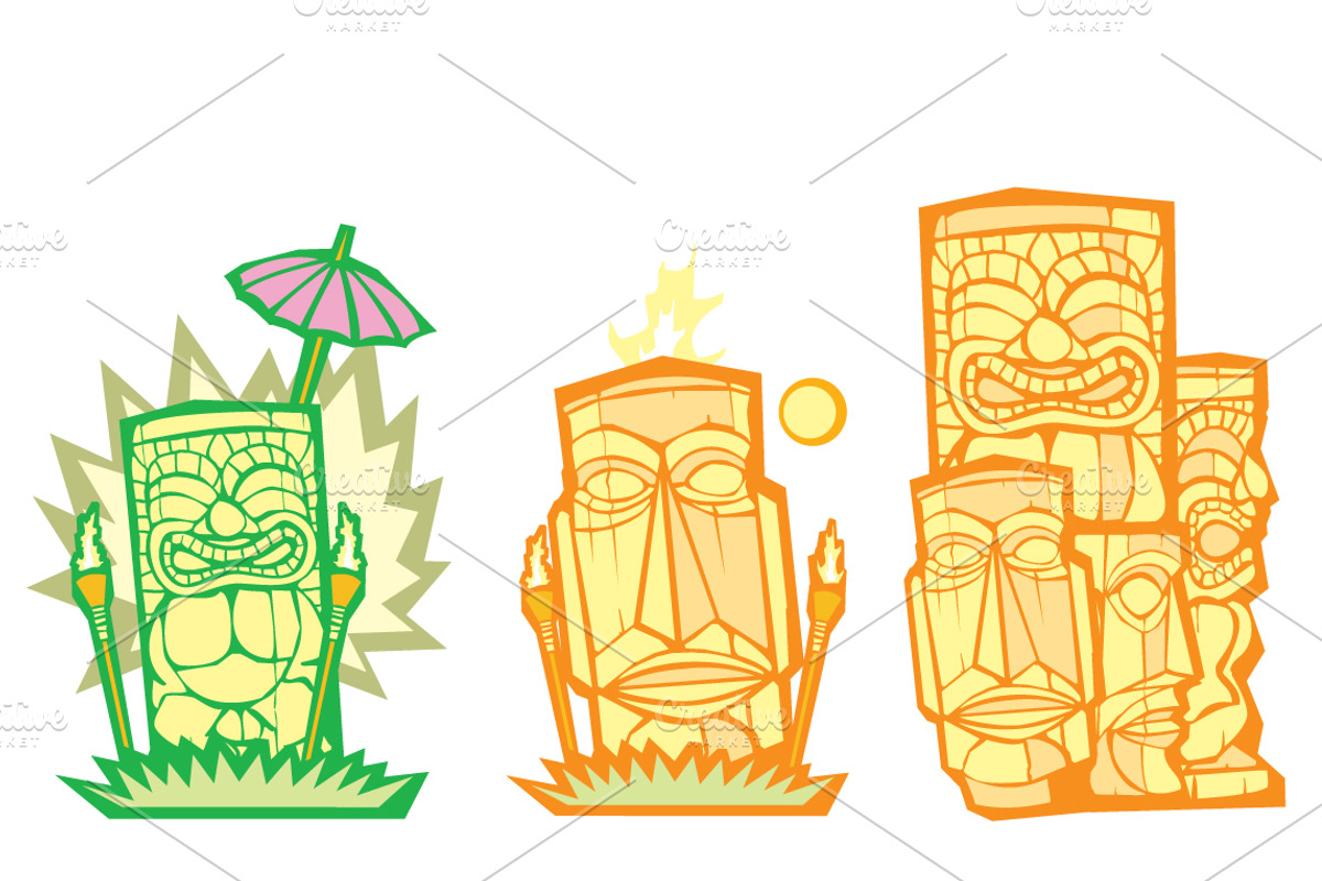 Retro Tiki Group, a Food Illustration by Xochicalco's Ruin