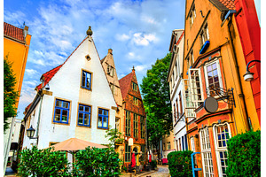 Colorful houses in historic Schnoor, an Architecture Photo by Leonid Andronov