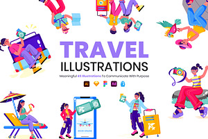 Travel Illustration Pack, a Transportation Illustration by Prosymbols