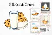 Milk and Cookie Clipart, a Graphic by Artnoy (Thumbnail 1 of 5)