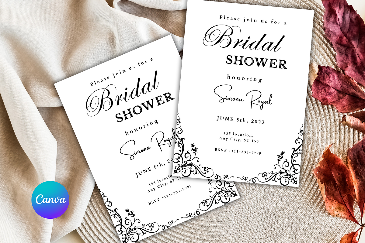 Bridal Shower Invitation Template, an Invitation Template by SimoDigitalArt (Photo 5 of 9)