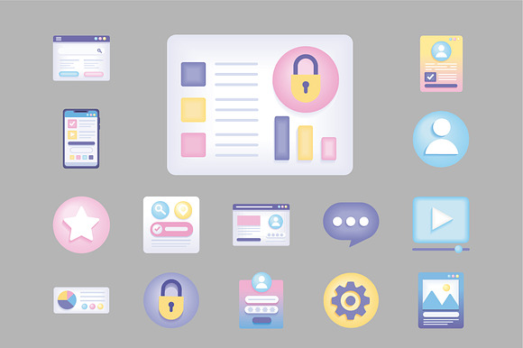Gradient UI/UX Icon Set preview 2