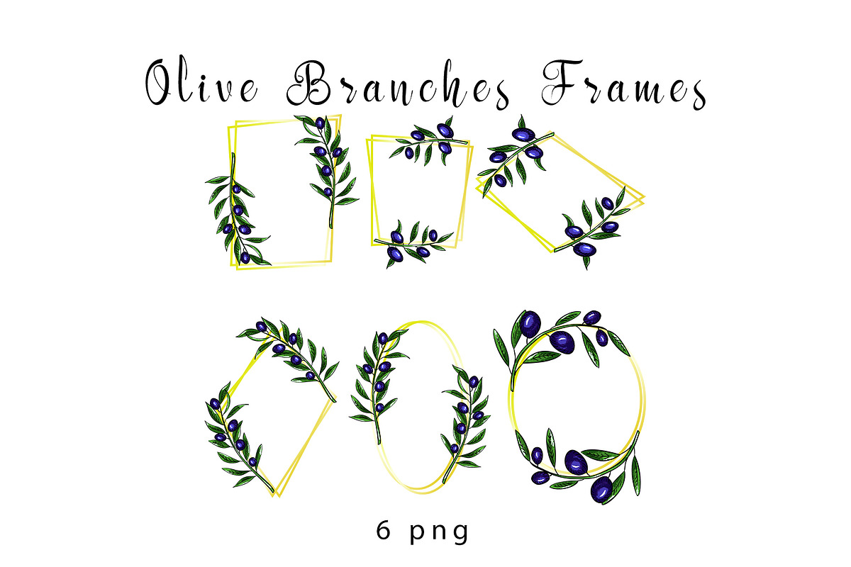 Olive branches set, an Illustration by Gennadi Digital Studio (Photo 4 of 5)