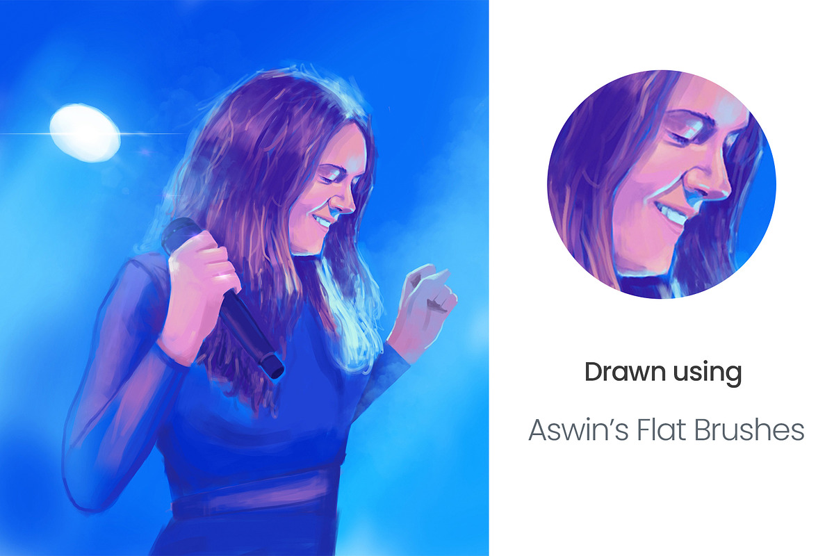 Flat Portrait Brushes for Procreate, a Brush Add-On by Aswin Menon (Photo 3 of 5)
