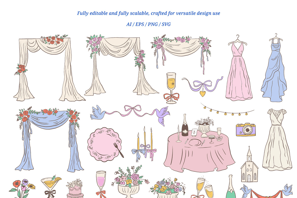 Summer Wedding Collection, a Decorative Illustration by Marish (Photo 9 of 11)