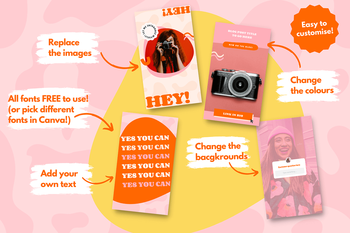 Bold Canva Instagram Story Templates, a Social Media Template by Kurly Creative (Photo 3 of 11)