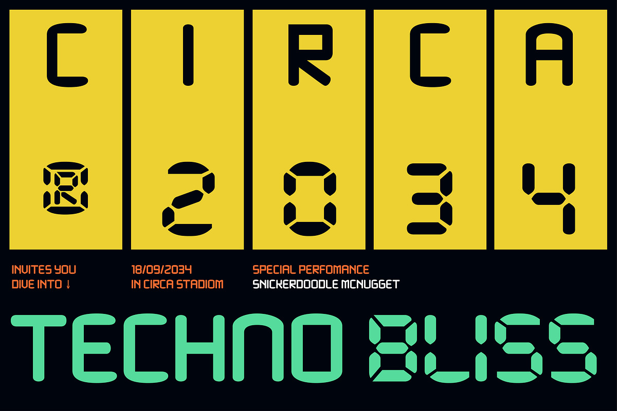 Tracker Clock - Stopwatch 2 Fonts, a Sans Serif Font by Casloop Studio (Photo 2 of 9)