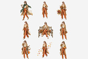 Hello Autumn Watercolor Clipart, a Seasonal Illustration by Tanya Kart (Thumbnail 7 of 17)