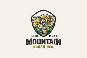 Mountain Vintage Badge Logo Template
