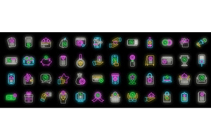 Customer loyalty program icons set, an Object Illustration by Ylivdesign