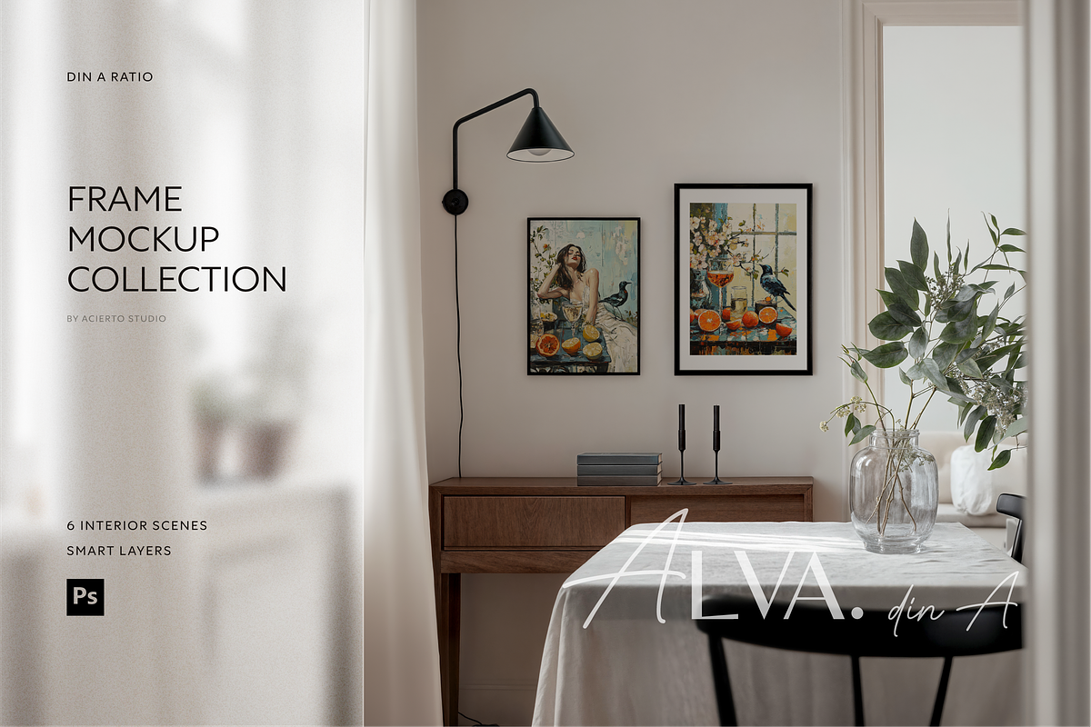 ALVA Din A | Frame Mockup Collection, a Product Mockup by Acierto Studio (Photo 1 of 9)