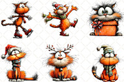 Whimsical Christmas Cat Clipart, an Animal Illustration by Black Bird Studio (Thumbnail 4 of 6)