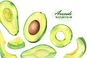 Watercolor avocado clipart, a Food Illustration by OlDm_Shop (Thumbnail 4 of 6)
