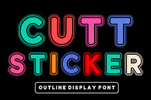 Cutt Sticker | Cute Outline Font