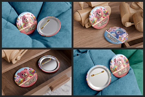 Round Pin Badge Mockup