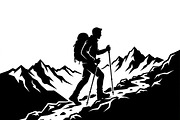50 Hiking Silhouette Bundle, a Person Illustration by Amazin_art (Thumbnail 6 of 14)
