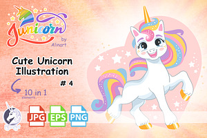 Cute Unicorn 4 Illustration 10 In 1