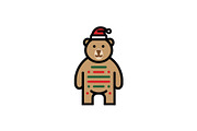 Festive Holiday Teddy Bear, a Branding & Logo Template by Vectorium Studio (Thumbnail 1 of 2)