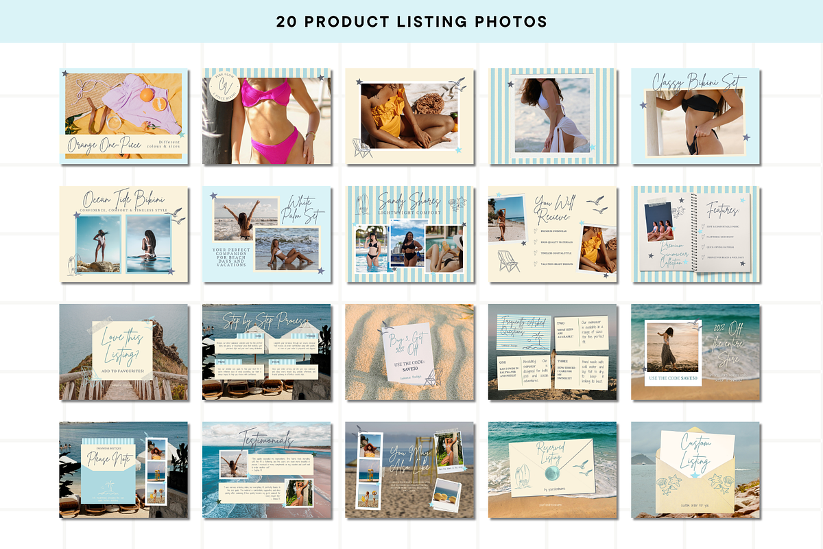 Coastal Etsy Shop Kit Template, a Branding & Logo Template by Anna Design Studio (Photo 4 of 8)